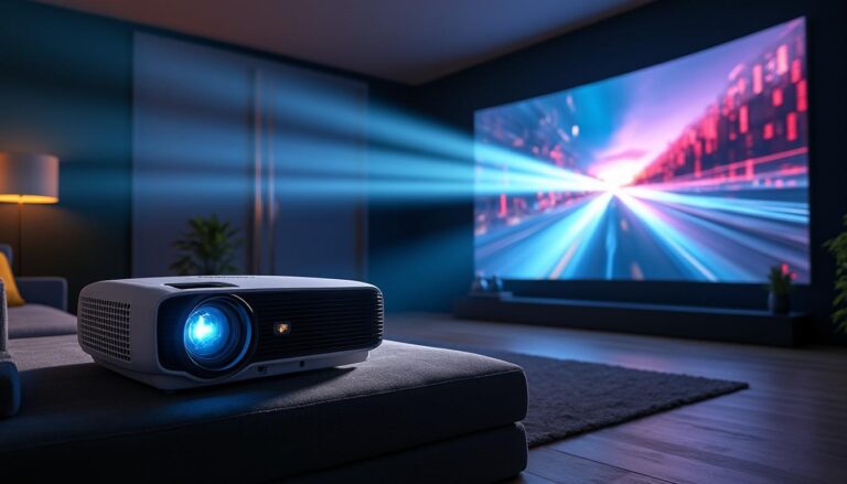 découvrez comment choisir un vidéoprojecteur en fonction de la luminosité (lumens), du contraste et de la distance de projection pour une image optimale.