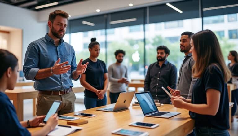 découvrez comment les ateliers de formation en boutique renforcent la stratégie de vente au détail des magasins physiques apple, en offrant une expérience client unique et interactive.